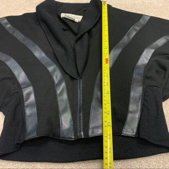 Vintage 90’s Karen Perry black retro zipup sweater - Picture 4 of 6